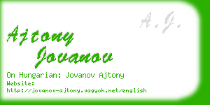 ajtony jovanov business card
